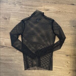 Black Mesh crystal Top